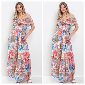 ShopEvelynne Floral Patchwork Maxi Dress